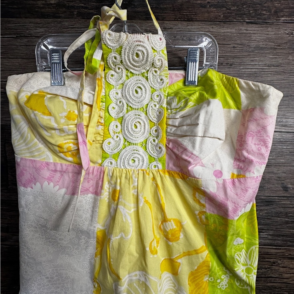 Lilly Pulitzer Multicolor Patchwork Halter Neck S… - image 5